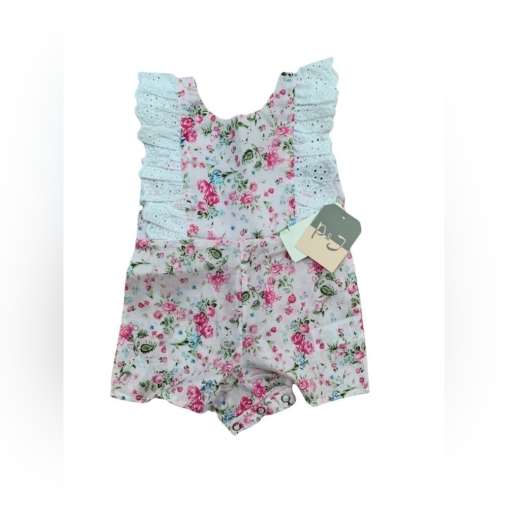 Pastourelle NWT Size 3-6 Months Eyelet Trim Floral Romper
